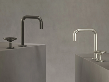 BROOKLYN - 2 hole countertop washbasin tap with aerator by The Watermark Collection - view 2